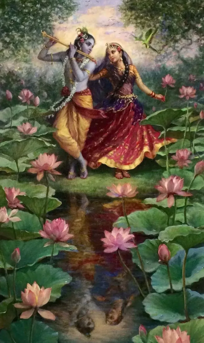 Radha Krishna Painting depicting Divine Love